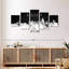 Ensemble de 5 pièces Urban USA par Dallas Skyline BW sur toile-93822412