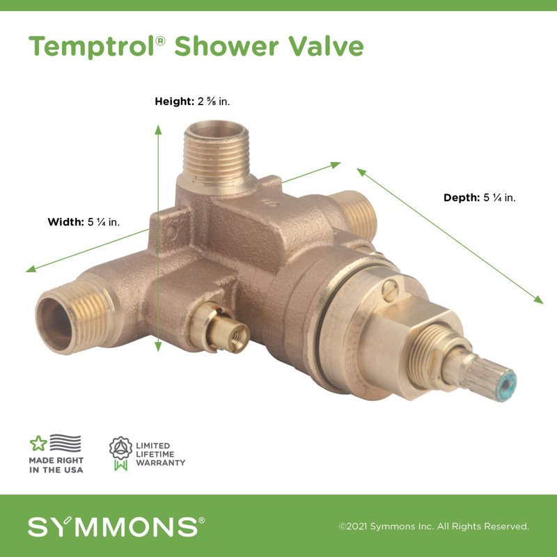 Brass Pressure-Balancing Shower Valve with Safety Stops