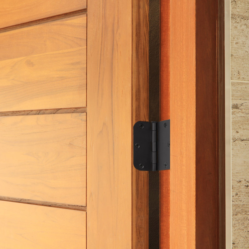 3.5" H x 3.5" W Butt Bearing Door Hinge, Matte Black