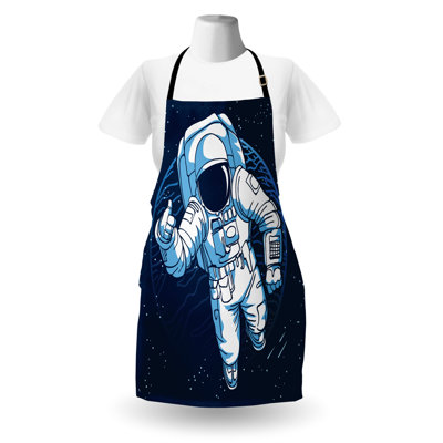 Corrigan Studio® Astronaut Apron Unisex Cartoon Design Spaceman Adult Size Blue Sky Blue