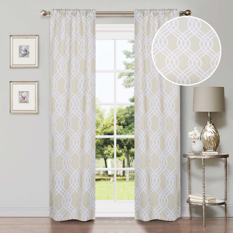 Paire de rideaux obscurcissant 100% polyester Écosse, Ivoire ivoire, L 42 po x L 63 po