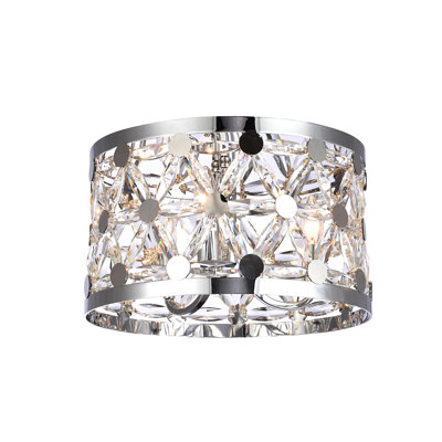 Transitional 3 Light Crystal Star Flush Mount