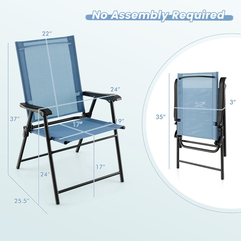 Ensemble de 2 chaises de patio Antoino, Bleu