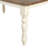 Prato Two-Tone Wood Upholstered Dining Bench, Antique White and Distressed Oak