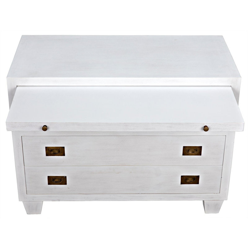 Table de bout avec rangement, Blanc délavé