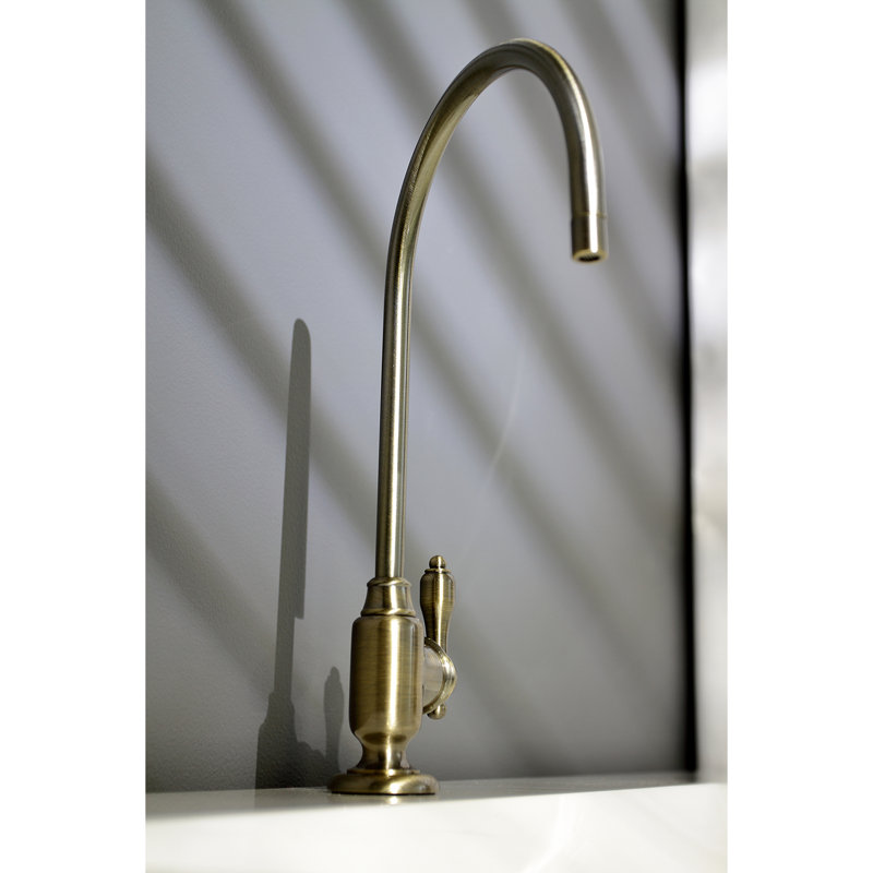 Kingston Brass Tudor Single-Handle 1-Hole Deck Mount Water Filtration Faucet, Vintage Brass