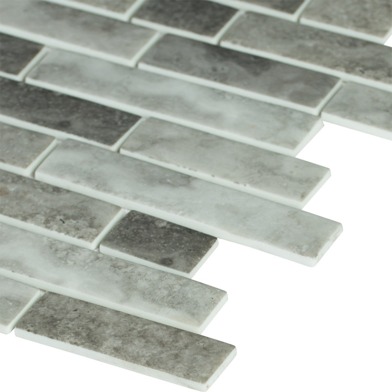 Montessa Metro Hera Interlocking 12 in. x 12 in. Glossy Glass Mosaic Floor and Wall Tile
