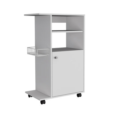 Versatile Mobile Kitchen Cart with Spacious Cabinet and Smooth Casters