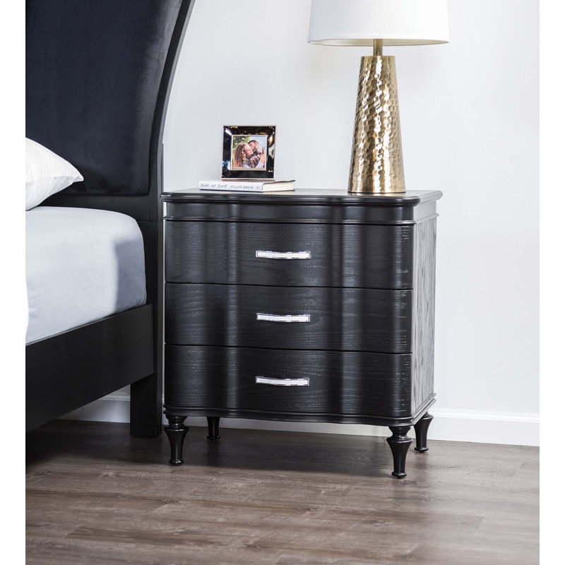 Table de chevet 1pc, Noir
