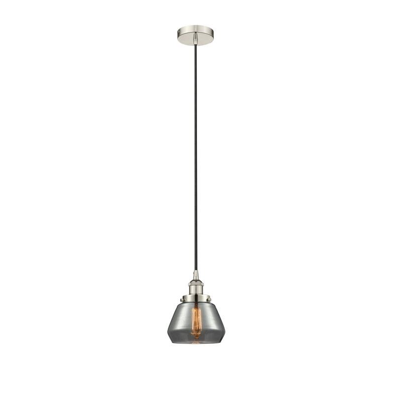 Luminaire suspendu conique à 1 lumière Cahn, Brun, Nickel poli