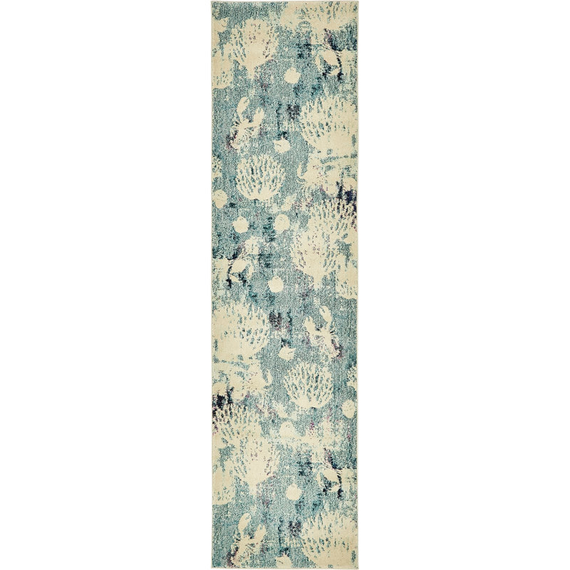 Tapis bleu clair Esposito, Tapis de couloir 2 pi 7 po x 10 pi