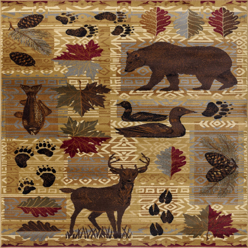 5 Ft. 3 In. X 7 Ft. 3 In. Lodge Style Style Area Rug, Rectangle 5'3" x 7'3"
