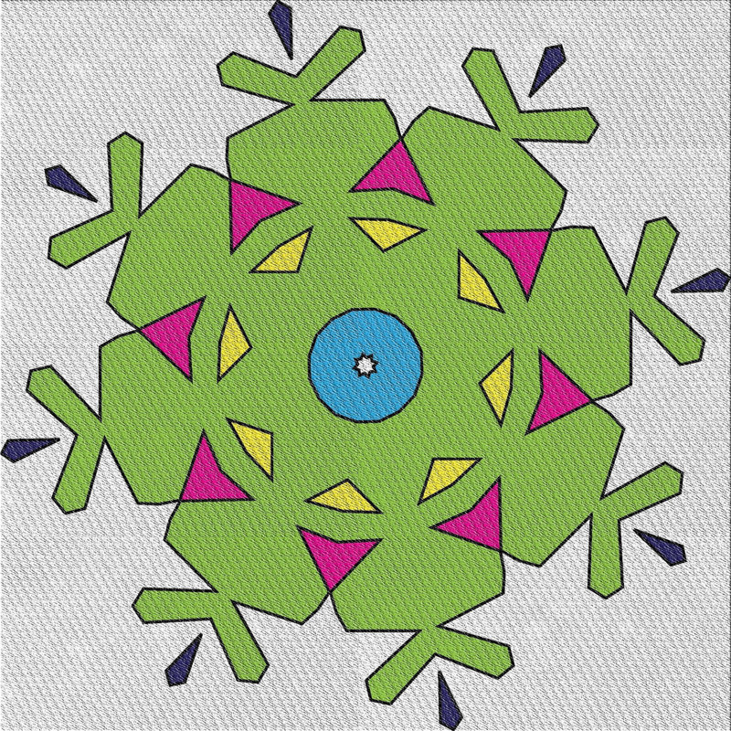 Tapis gris/vert à tisser électrique, Carré 4 pi