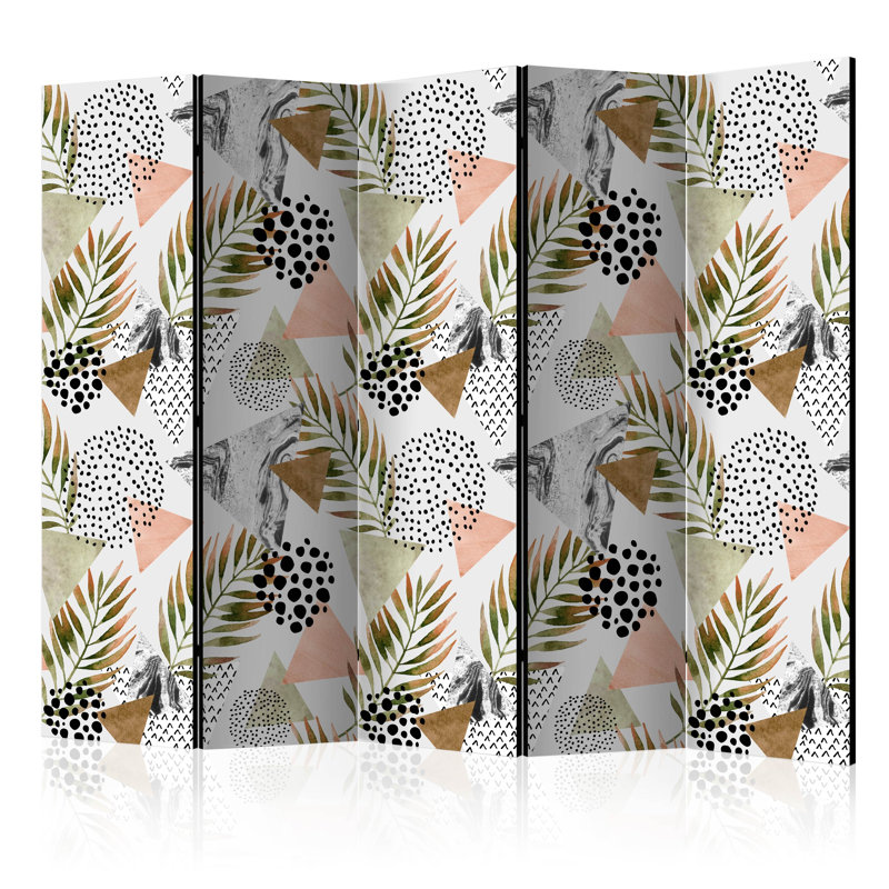 Room Divider - Tropical Geometry II [Room Dividers], 5, 172cm H x 225cm W x 3cm D
