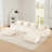 146 Inch Modern U-Shaped Modular Sectional Sofa, Flannelette Fabric, Oversized 4-Seater, Deep Seat, Movable Ottoman, Buckle Connection, Anti-Slip Design, No Assembly Required-2118422887-2118422884