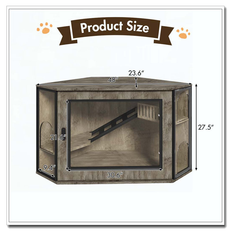 Enceinte de litière 48 po, Gris