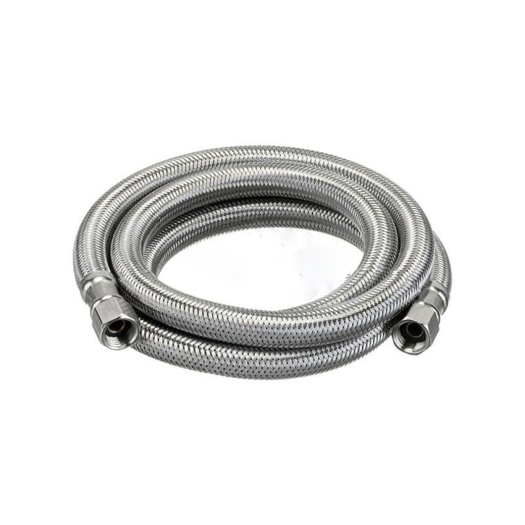 Plumbing N Parts PNP-37837 60 in. Chrome Stainless Steel Ice Maker- Refrigerator Supply Hose