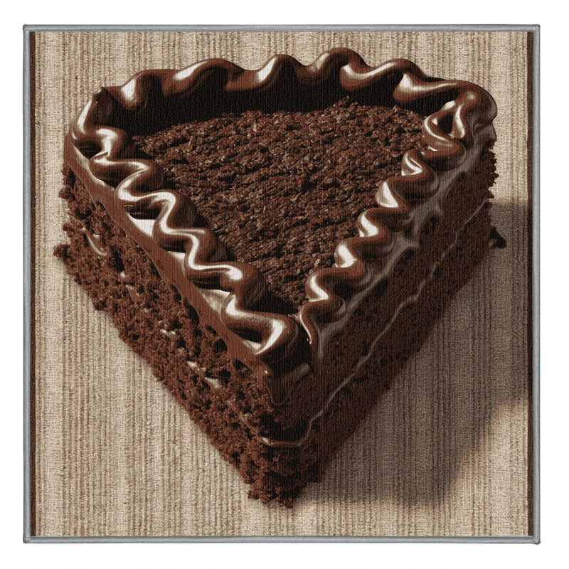  Tapis lavable au chocolat avec desserts, Carré 4 pi