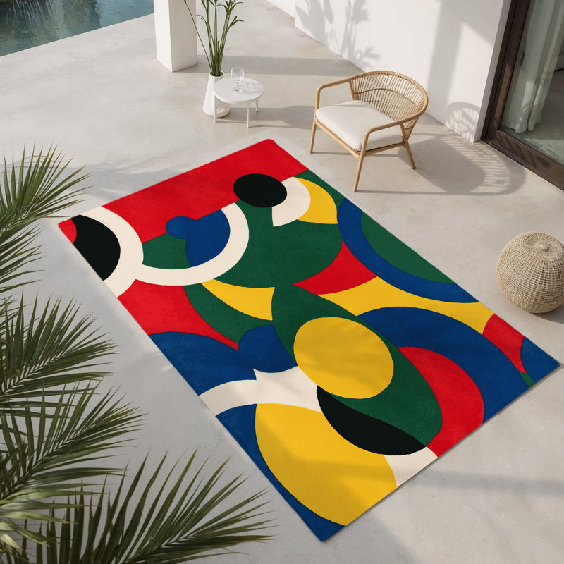 Bright Shuffle Indoor And Outdoor Area Rug, Rectangle 5 pi x 7 pi