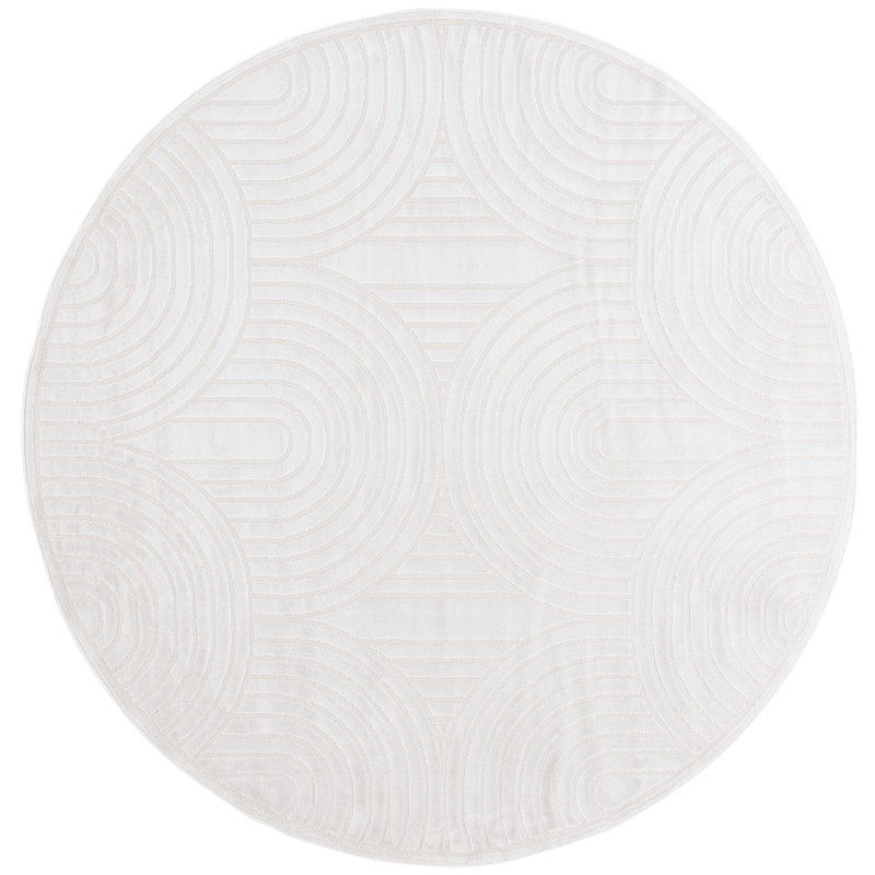 Tapis géométrique Abbygayle 100 Performance, Carré 6 pi 3 po