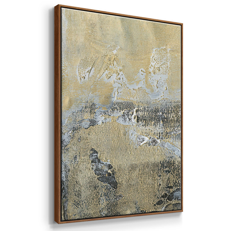 Gold Horizon I - Multi Piece Framed Canvas, 36" H x 75" W x 2" D, Walnut