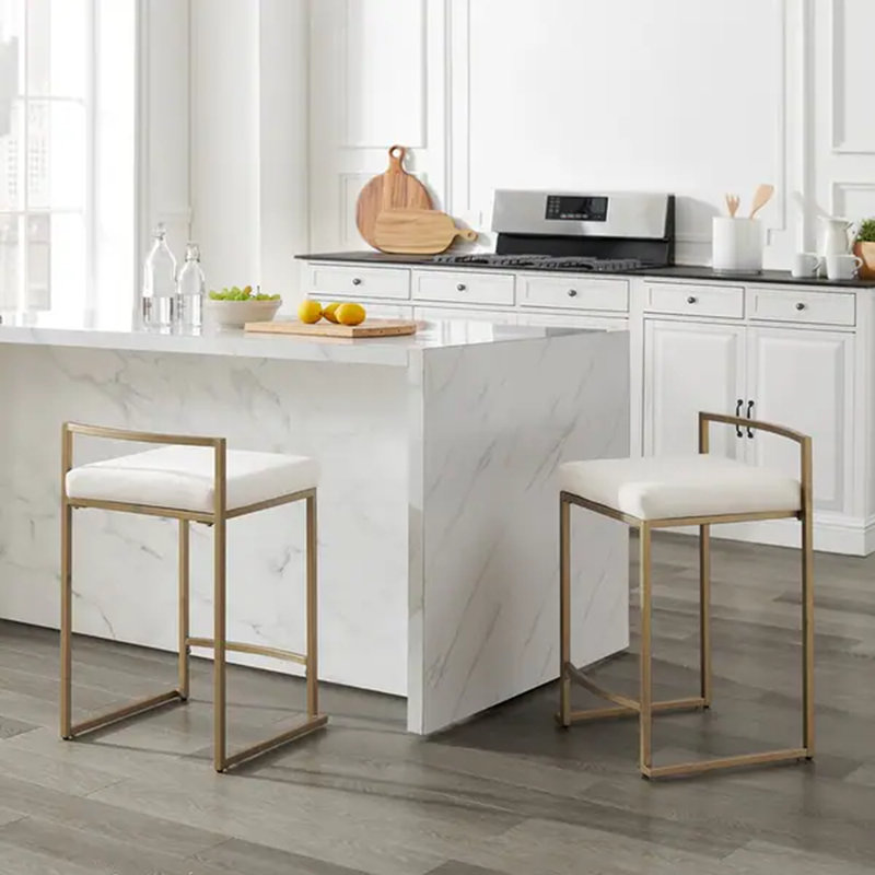 Tabouret Salami, Blanc / or