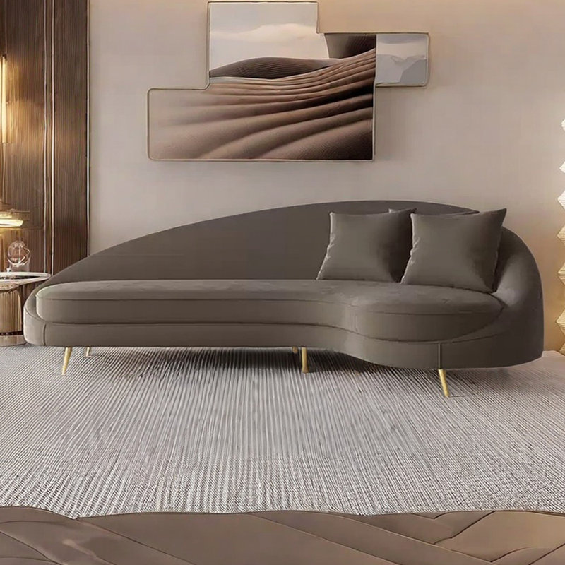 Canapé-lit Curved, Taupe, Orienté à droite