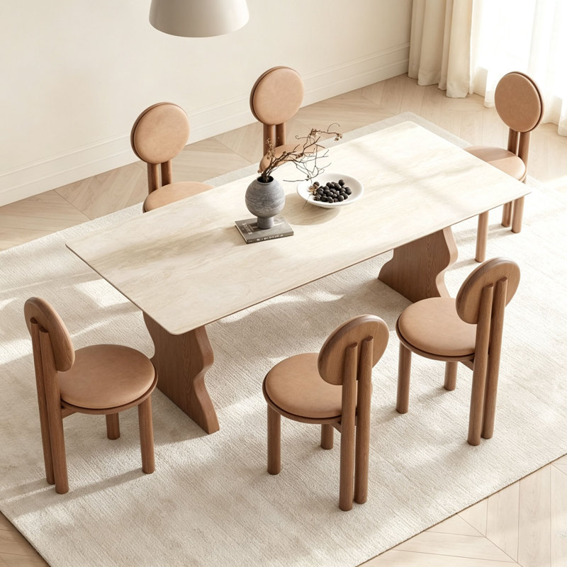 Table en pierre frittée French French, H 29,5 po x l 70,9 po x P 35,4 po