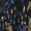 Or et bleu Luxury Damask Serenade II - Rideau damassé - Rideau occultant - 1 panneaux-107535752