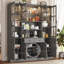  Grand garde-manger de 78,7 po avec lumières à DEL, garde-manger autoportant avec portes en verre, grande armoire de rangement pour aliments (l 63 po x P 15,7 po)-2007751597
