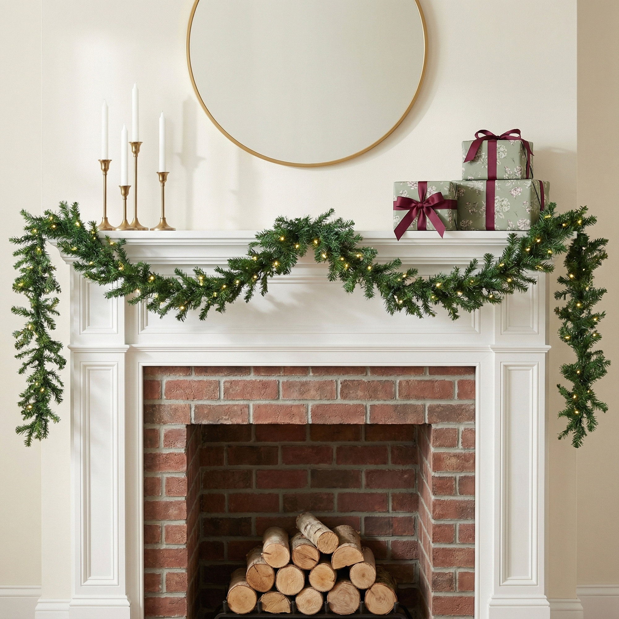 The Holiday Aisle® 9 ft. Stefan Fir Garland with Clear Lights