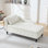 Chaise longue rembourrée en velours avec coussin de rangement Eastham