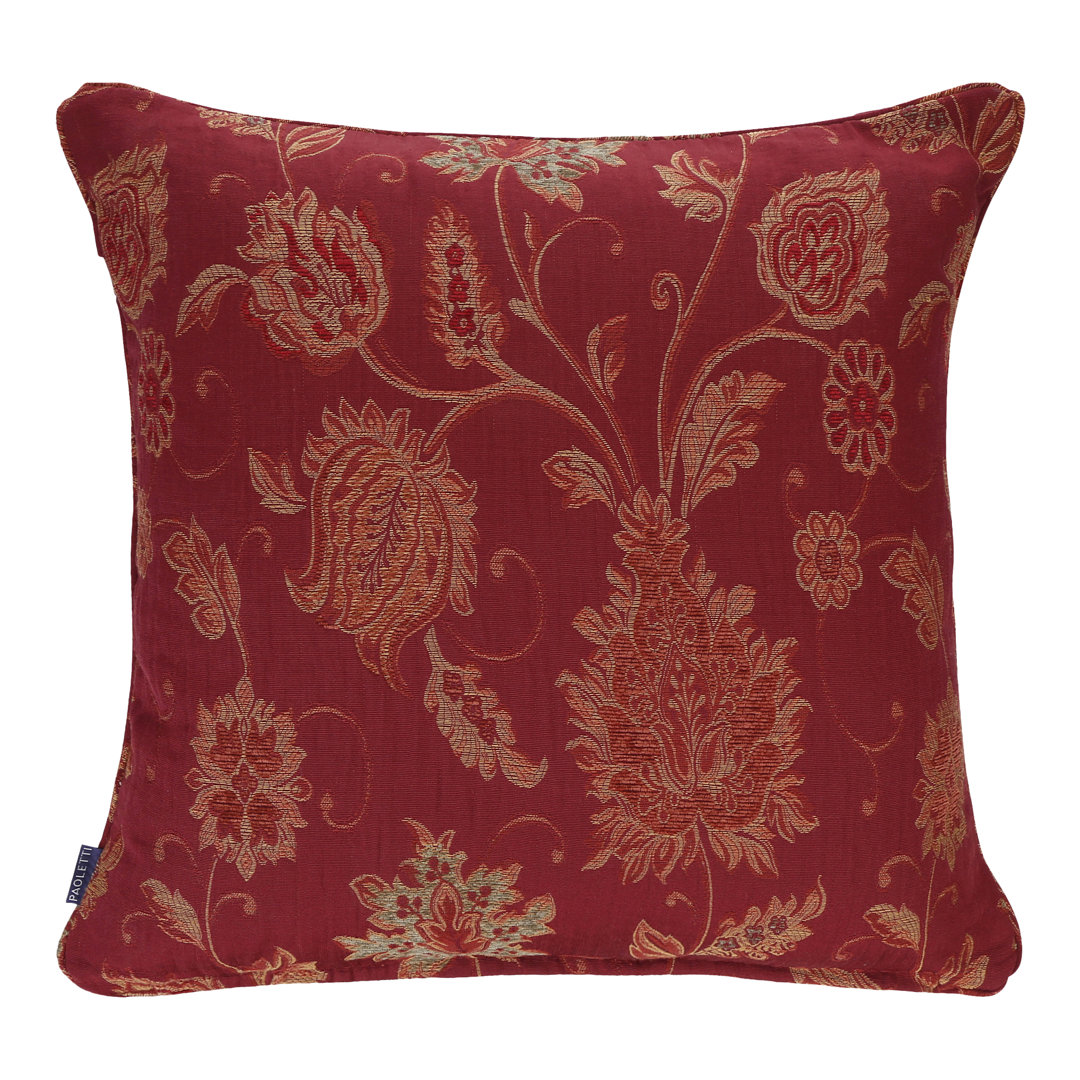 Floral Jacquard Polyester Filled Cushion