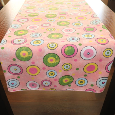 Chemin de table imprimé cercles et pois