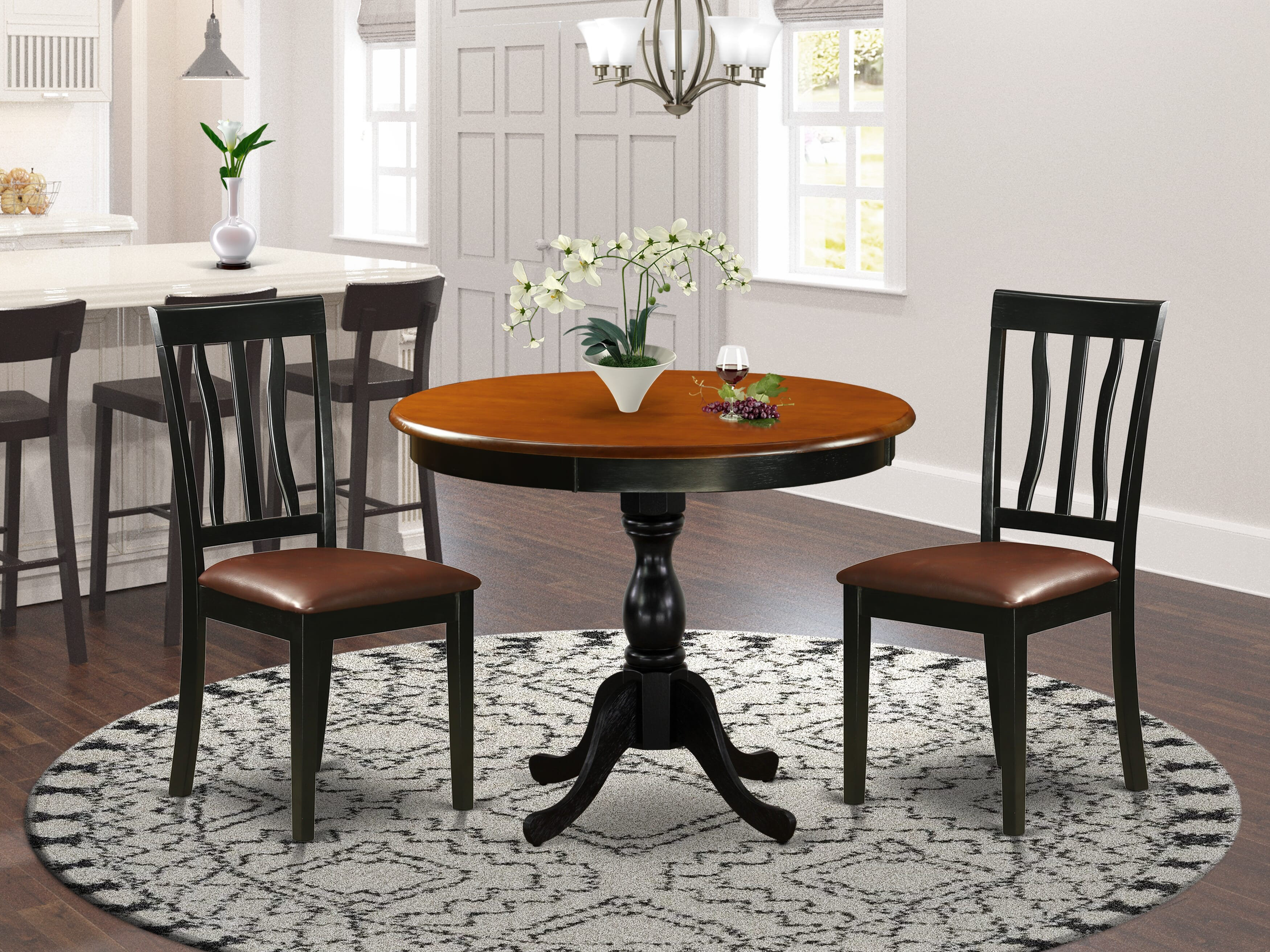 Lark Manor Alyscia 2 - Person Solid Wood Breakfast Nook Dining Set ...