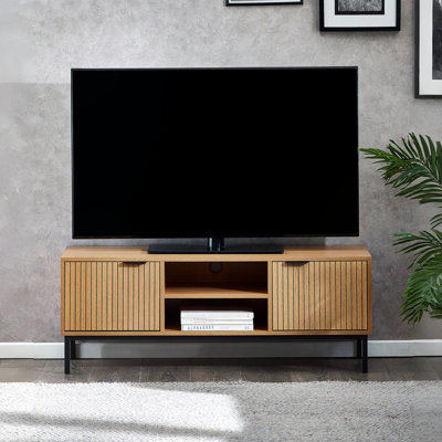 TV Stand for TVs up to 88" with Fireplace Included