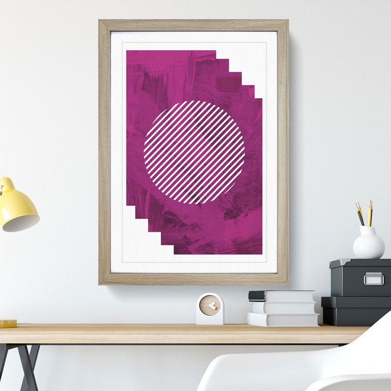 Composition 6 - Picture Frame Graphic Art, 90cm H x 65cm W x 2cm D, Oak