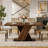 55" Dining Table, Wood Kitchen Dinner Table for 4-6