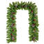 Ensemble de sapin de Noël artificiel pré-éclairé 4 pièces, guirlande, couronne et ensemble de 2 arbres d'entrée avec lumières DEL, arbre de Noël