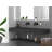 Pyramid 60" Wall Mounted Rectangular Solid Surface Bathroom Trough Sink in Matte Finish - Black, No Faucet Holes-28833619-1383741