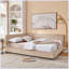 Structure de lit capitonnée en velours | Canapé-lit avec dossier moelleux et accoudoirs | Lit multifonctionnel confortable pour la chambre à coucher, le salon et les petits appartements-731958869-731958865