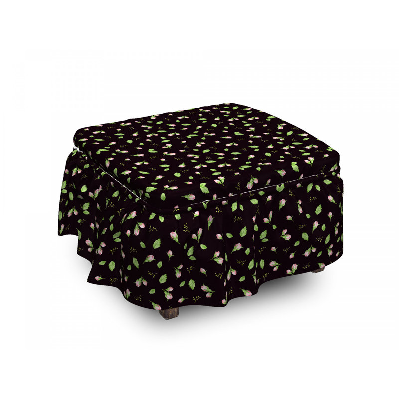 Housse pour décoratif repose-pieds, Noir / vert Highland