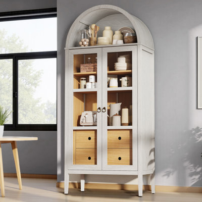 Garde-manger moderne de 71 po de hauteur avec tiroir et tablettes réglables