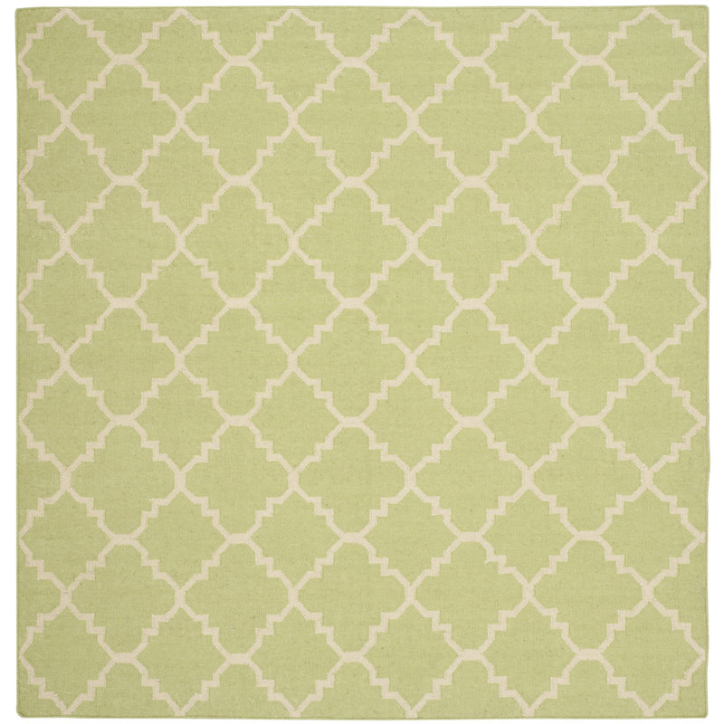 Valenzuela Geometric Wool Hand Woven Area Rug, Square 183 cm