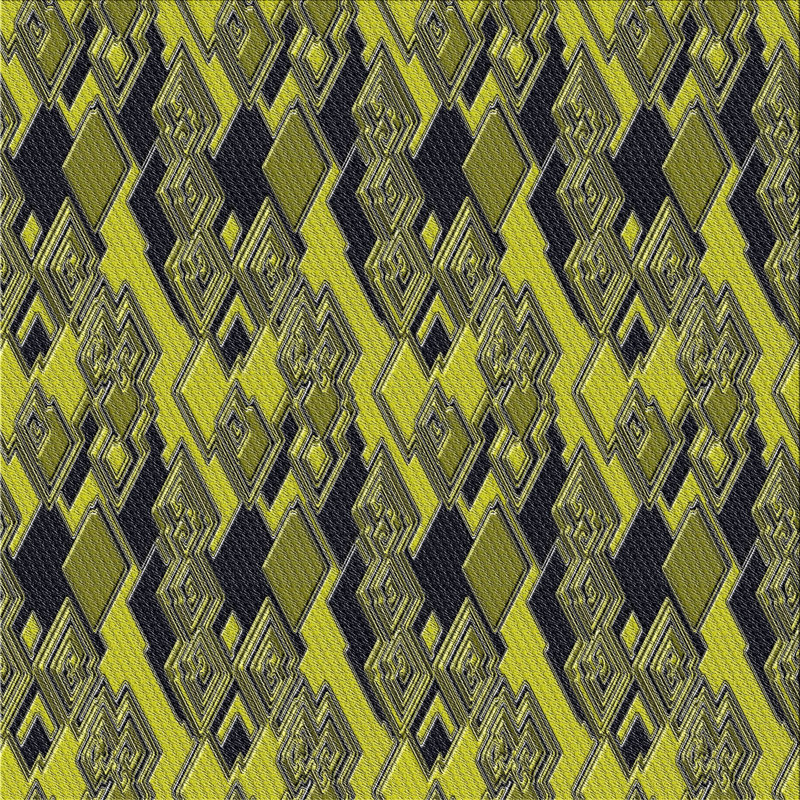 Jaune Tapis décoratif géométrique, Carré 8 pi