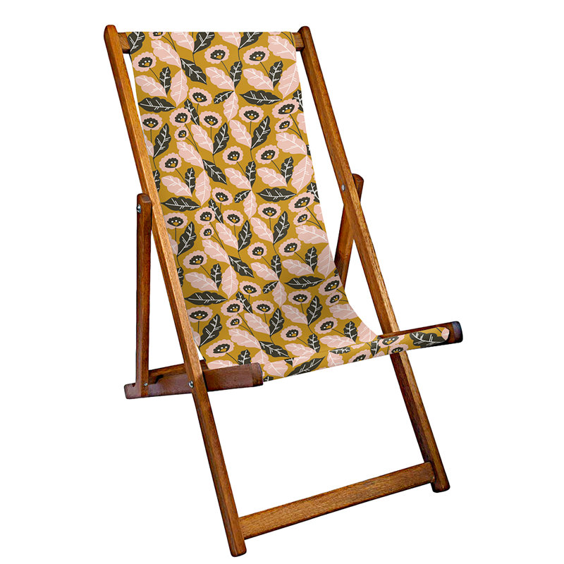 Banbury Folding Deck Chair, Yellow/White