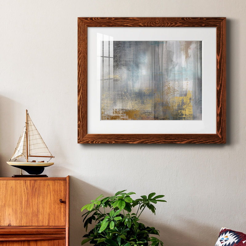 Misty Sky II Revisit - peinture encadrée, Cadre en érable, H 37,5 po x l 27,5 po x P 1,5 po