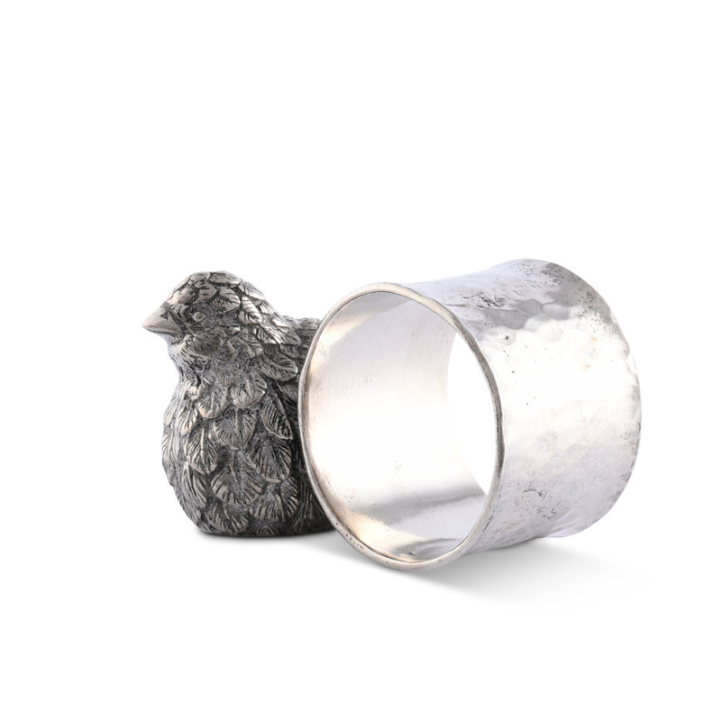 Morning Hunt Pewter Quail Napkin Ring