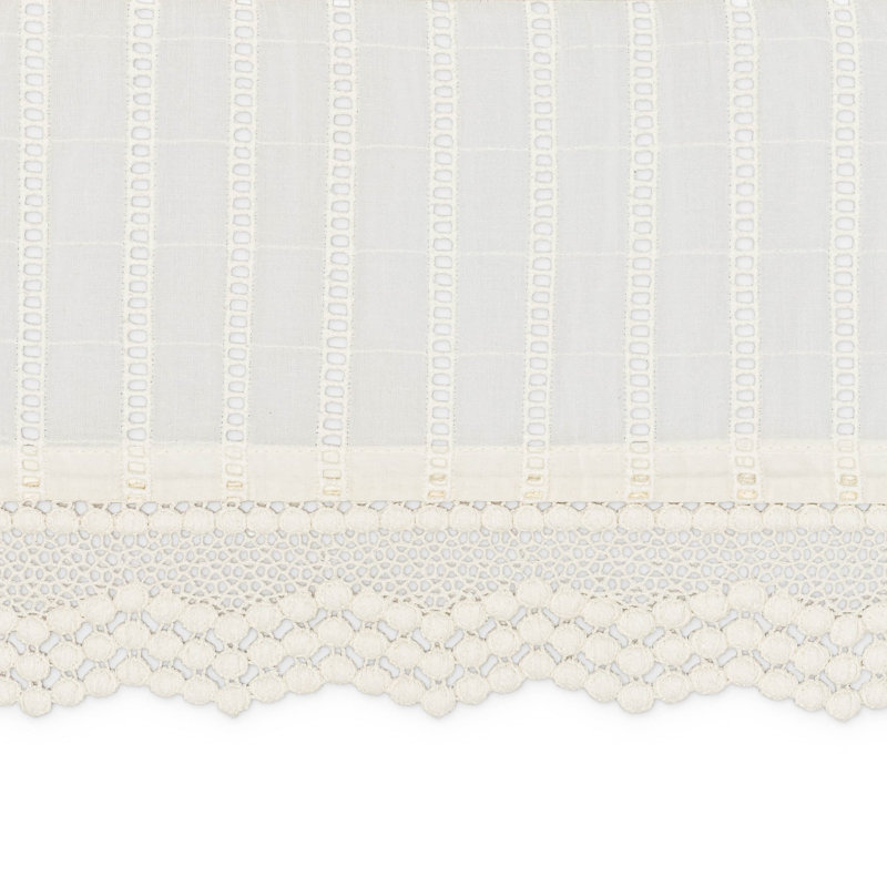 Off-White Lace Scallop Crib Skirt