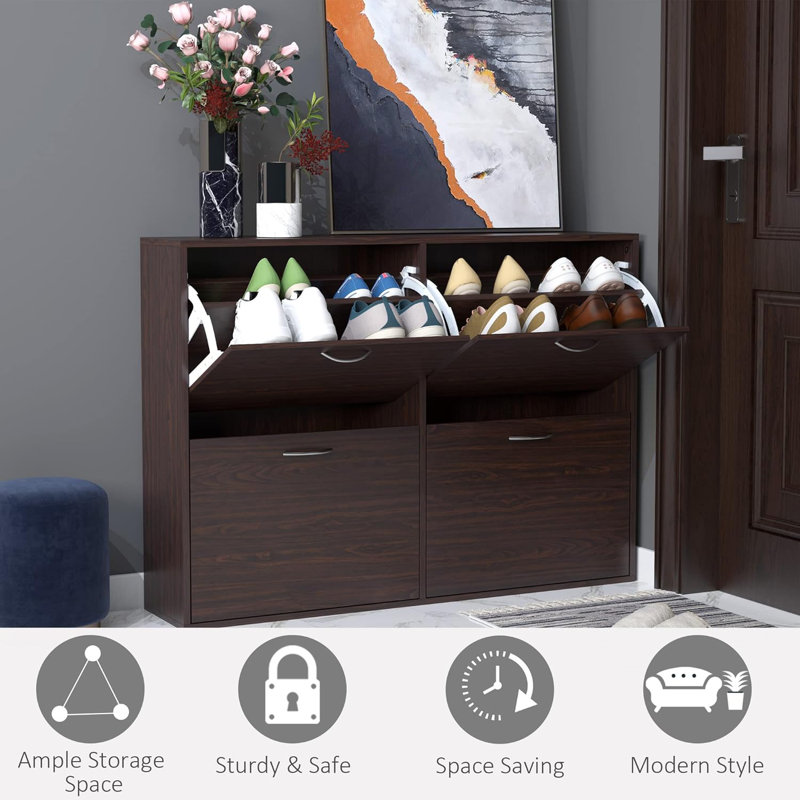 24 Pair Shoe Storage Cabinet